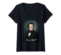 Donna Franz Schubert Compositore Maglietta con Collo a V