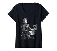 Donna Franz Schubert Pianoforte Maglietta con Collo a V