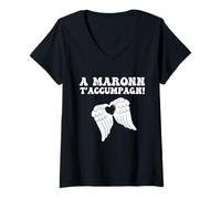 Donna Frase in Dialetto Napoletano A Maronn T'accumpagn! Italiano Maglietta con Collo a V