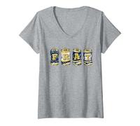 Donna FRAT Beer Cans in School Colors Fraternity Art Maglietta con Collo a V