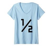 Donna Frazione Uno Mezzo Costume Maglietta con Collo a V