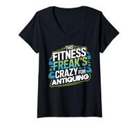 Donna Freak del Fitness ossessionato da reperti antichi e Vintage Maglietta con Collo a V