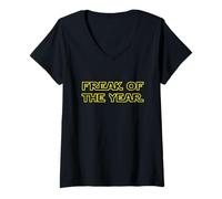 Donna Freak of The Year - Festa Divertente, Hobby, Fantascienza, Design Maglietta con Collo a V