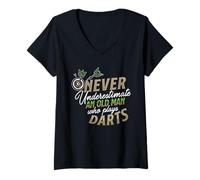 Donna Freccette Giocatore Freccette Gioco Dart Giocatore Freccette Lover Lancio Maglietta con Collo a V