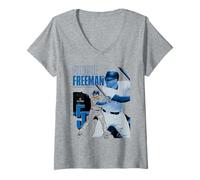 Donna Freddie Freeman | Giocatore di Baseball dei Los Angeles D| MLBFFR304N Maglietta con Collo a V