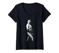 Donna Freddie Mercury Queen dal Vivo The Works Tour a Wembley Maglietta con Collo a V
