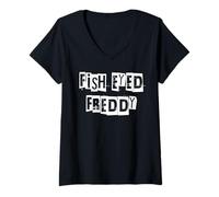 Donna Freddy dagli Occhi di Pesce Maglietta con Collo a V