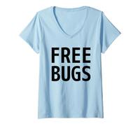 Donna Free Bugs - Cosa Si Ottiene da Un Programmatore Black Text Design Maglietta con Collo a V