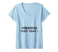 Donna Freedom Over Fear Maglietta con Collo a V