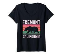 Donna Fremont California Retro Northern Cali bay Area 510 Silicone Maglietta con Collo a V