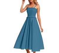 Donna French First Gentle Style Super Fairy Vita snellente gonna lunga elegante casual, Blu, XL