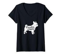 Donna Frenchie Mom - Bulldog francese, da donna Maglietta con Collo a V
