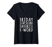 Donna Friday Is My Second Favorite F-Word Divertente Maglietta con Collo a V