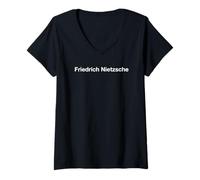 Donna Friedrich Nietzsche Maglietta con Collo a V