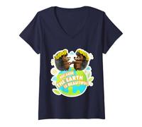 Donna Friends. Go Green #4 Maglietta con Collo a V