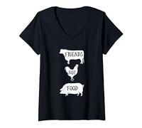 Donna Friends Not Food T-Shirt, Vegan Vegetarian Maglietta Uomo Donna Maglietta con Collo a V