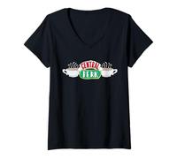 Donna Friends TV Show Central Perk Logo Classic Anni '90 Sitcom Lover Maglietta con Collo a V