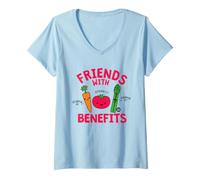 Donna Friends with Benefits Veggies Maglietta con Collo a V