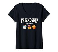 Donna Friendship Forever Cupcakes, Birthday Cakes, Funny Cupcakes Maglietta con Collo a V