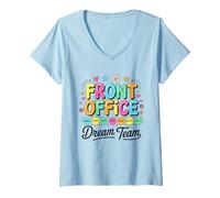 Donna Front Office Squad Dream Team,Divertente Ritorno a Scuola Insegnanti Maglietta con Collo a V