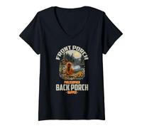 Donna Front Porch Philosopher Back Porch Napper Maglietta con Collo a V