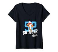 Donna Frost Flakes - Cereali per la colazione Go Tony The Tiger Sports Maglietta con Collo a V