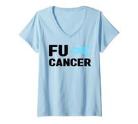 Donna Fu Cancer T Shirt - Fu Consapevolezza del Cancro alla prostata Maglietta con Collo a V