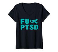 Donna Fu PTSD Shirt - Consapevolezza del Disturbo Post traumatico da Stress Maglietta con Collo a V