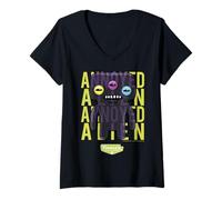 Donna Fuggler infastidito Alien Black Laboratory Misfits Maglietta con Collo a V