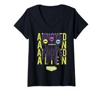 Donna Fuggler infastidito Alien Black Laboratory Misfits Maglietta con Collo a V
