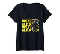 Donna Fuggler infastidito Alien Laboratory Misfits Maglietta con Collo a V