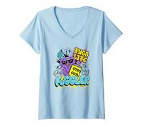 Donna Fuggler Squidge Fugg Life Graffiti - Bomboletta Spray Maglietta con Collo a V