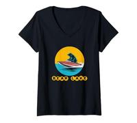 Donna Fun Bear Lake Utah Watersports Vacation Souvenir Maglietta con Collo a V