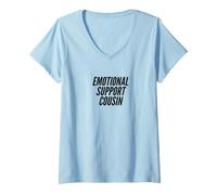 Donna Fun Emotional Support Cousin Therapy Joke Maglietta con Collo a V