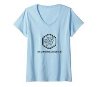 Donna Fun I Run So My Demons Can't Catch Me Exercise Humor Design Maglietta con Collo a V
