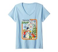 Donna Fun in the Snow Christmas Snowman Retro Funny Adult Humor Maglietta con Collo a V