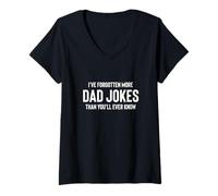Donna Fun I've Forgotten More Dad Jokes Than You'll Ever Know Maglietta con Collo a V