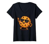 Donna Fun Occhiali da sole Chocolate Chip Foodie Baker Chef Cool Cookie Maglietta con Collo a V