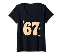 Donna Fun Six Seven 6 7 Meme Design 6 7 Maglietta con Collo a V