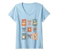 Donna Funny 4th of July Goose Retro Independence Day Firequacker Maglietta con Collo a V