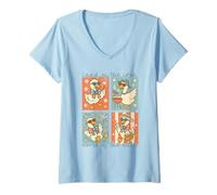 Donna Funny 4th of July Goose Retro Independence Day Firequacker Maglietta con Collo a V