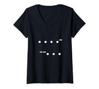 Donna Funny 67 Gen Z Meme Design Morse Code Maglietta con Collo a V