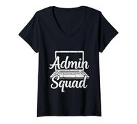 Donna Funny Admin Citazioni Admin Sarò lì per Te Admin Squad Maglietta con Collo a V