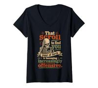 Donna Funny Aging Humor Scroll Year of Birth Joke Maglietta con Collo a V