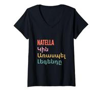 Donna Funny Armenian First Name Design - Natella Maglietta con Collo a V