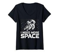 Donna Funny Astronaut in Galaxy Graphic I Need More Space Maglietta con Collo a V