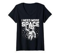 Donna Funny Astronaut in Galaxy Graphic I Need More Space Maglietta con Collo a V