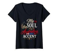 Donna Funny Australia Humor Australian Joke Accent Maglietta con Collo a V
