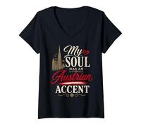 Donna Funny Austria Humor Austrian Joke Accent Soul Maglietta con Collo a V