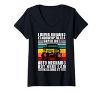 Donna Funny Auto Mechanic Gift Car Guy Sport Car Lover Maglietta con Collo a V